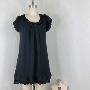 O'2nd Jeweled Pleated Origami Ruffle Mini Dress